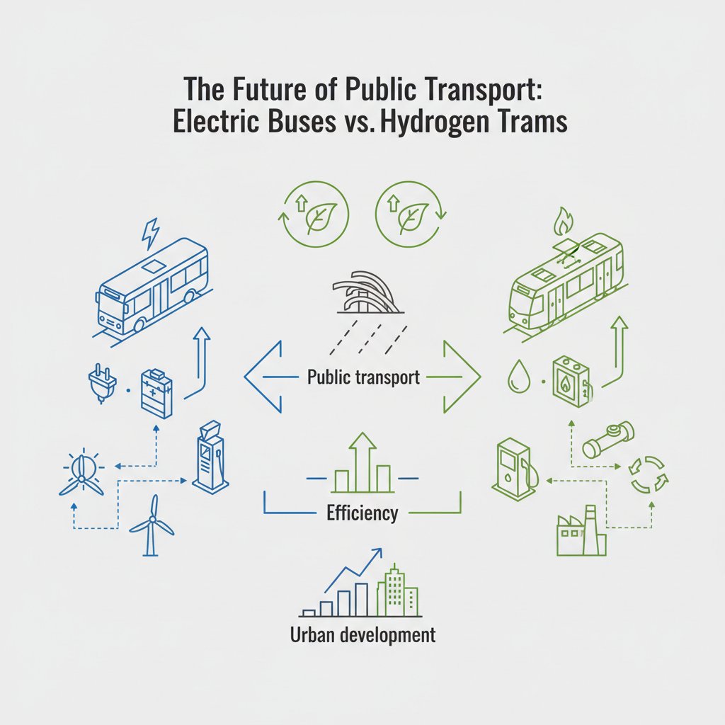 Майбутнє громадського транспорту: електробуси проти водневих трамваїв