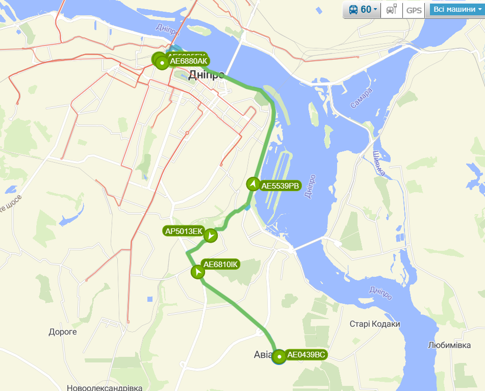 маршрут 60 автобуса (Дніпро)