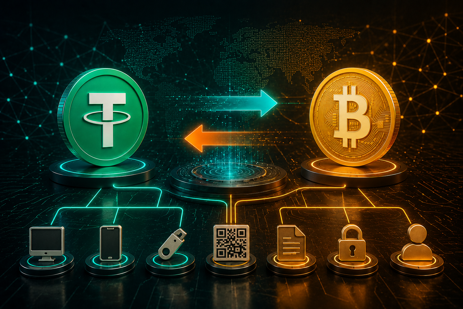 Як відбувається обмін USDT на Bitcoin через різні формати