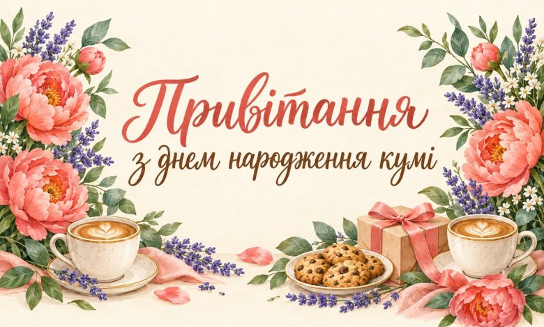 Привітання з днем народження кумі