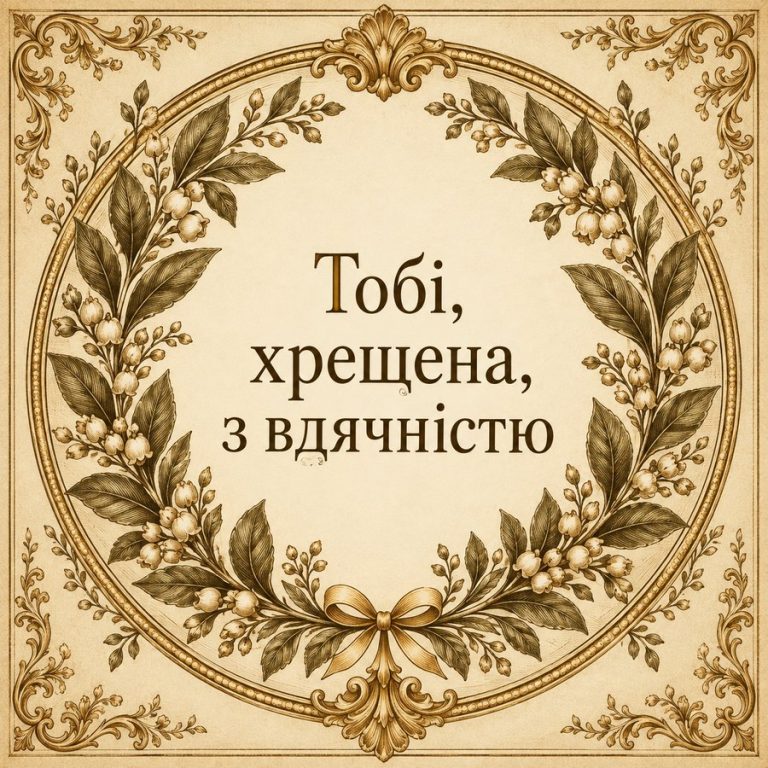 Тобі, хрещена, з вдячністю